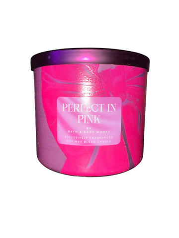 Bath & Body Works Perfect in Pink 3 Wick Candle